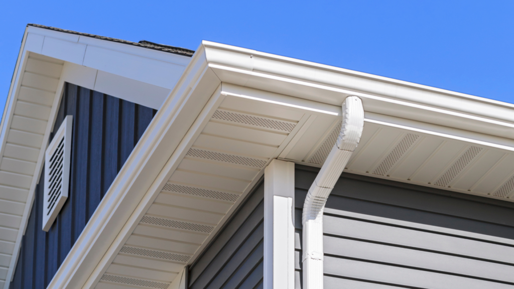 Gutter installation on home in West Michigan
