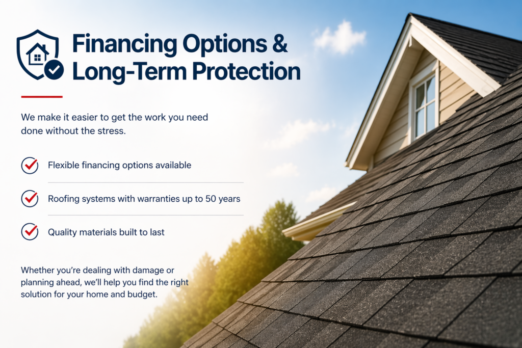 Top Gun Roofing and Exteriors financing options and long term roof protection services in Allendale MI including warranties and quality materials