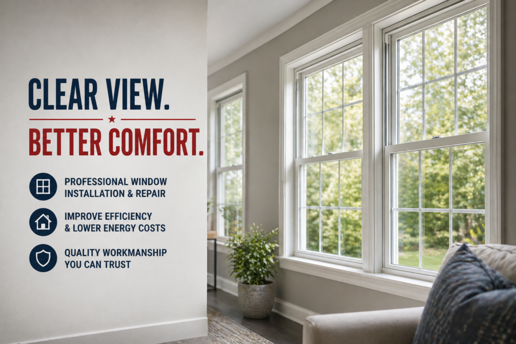 Window installation and replacement by Top Gun Roofing & Exteriors in Jamestown MI, improving home comfort and energy efficiency