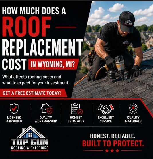 Roof replacement cost in Wyoming MI – Top Gun Roofing & Exteriors
